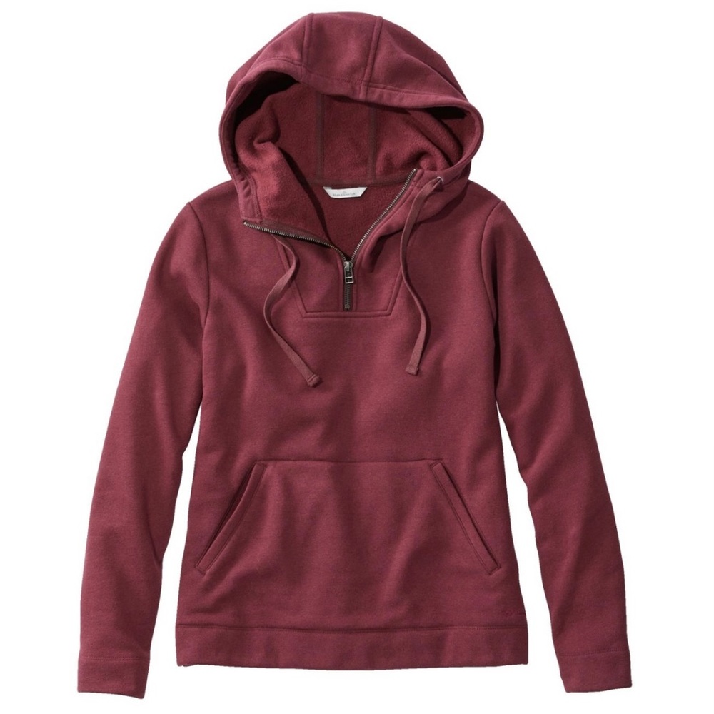 LL BEAN • Hooded Quarter Zip Mauve Purple